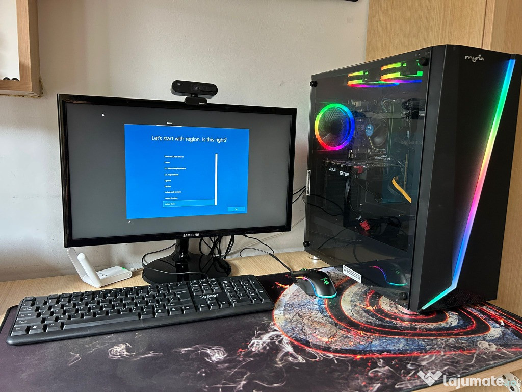 PC Gaming i5 9400 GTX 1660 Super Monitor Samsung 22 Accesorii