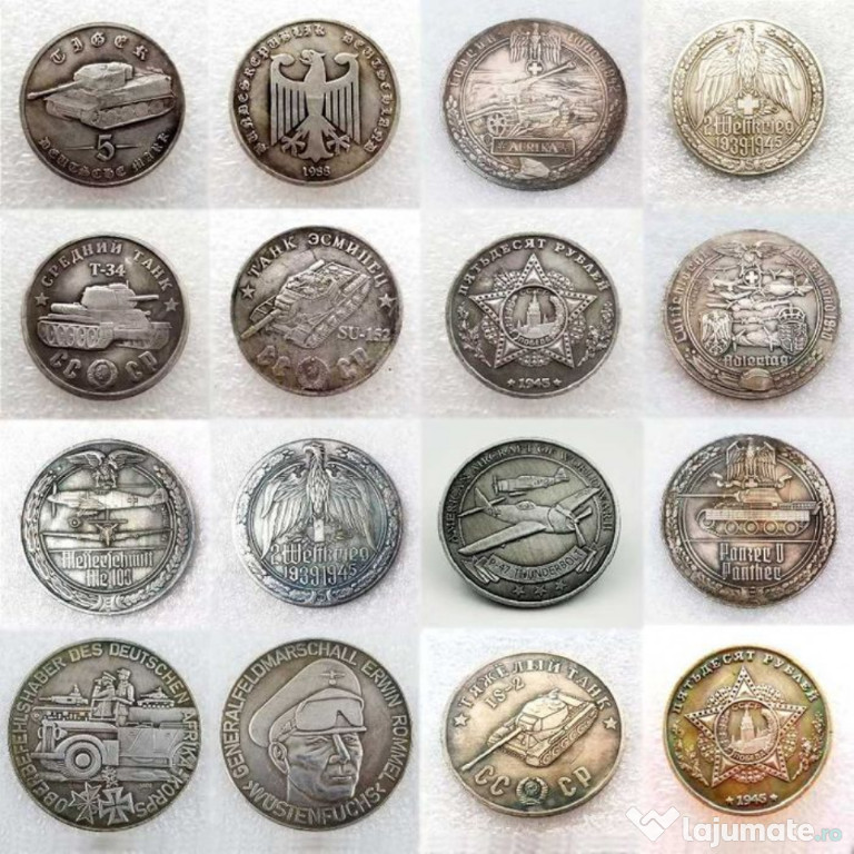 Moneda comemorativa WW2 Tancuri Avioane Germany CCCP Soviet Union