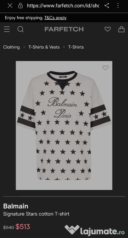 Balmain Paris Signature Stars T-shirt oversize