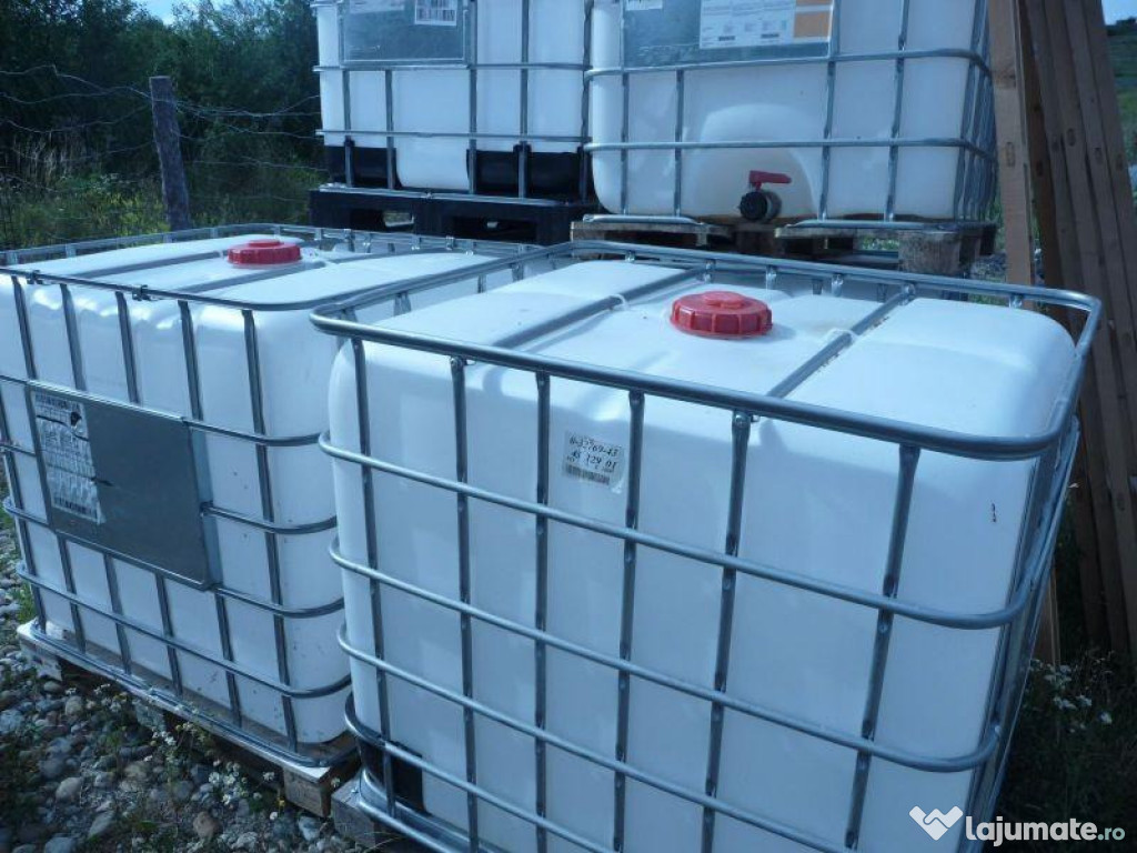 Bazine plastic (1000 L.) cu suporti metalici