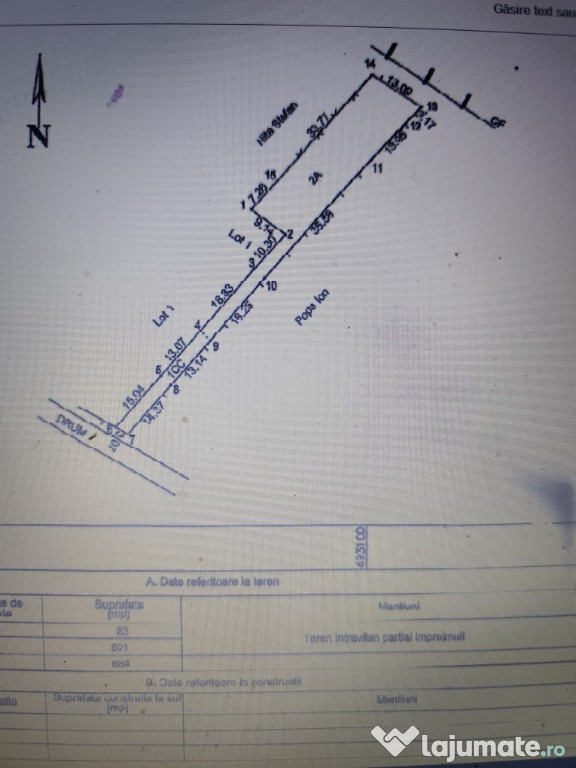 Vand 684 mp teren cu autorizatie de construire valabila