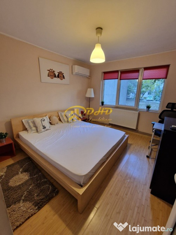 Ap. 2 camere, mobilat și utilat, parcare, centrală, AC