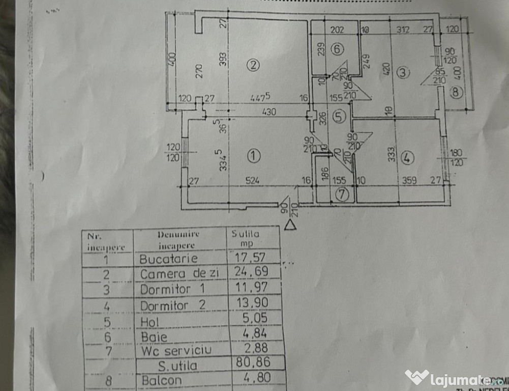 Vând apartament 3 camere 90m2