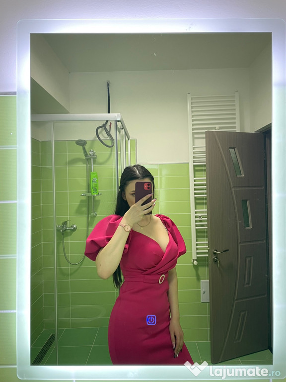 Rochie roz midi damă