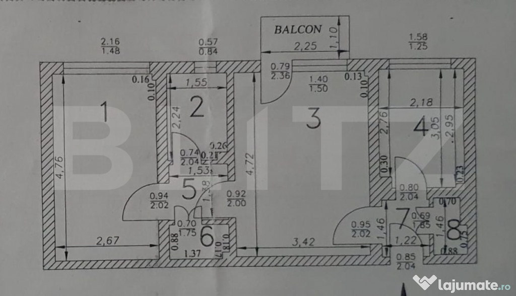 Apartament 2 camere, 48 mp, zona Garofitei