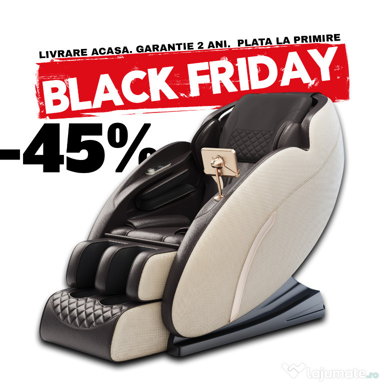 Fotoliu de masaj 0 gravity, BT, vibratii +FULL/ -45% GARANTIE 2 ANI
