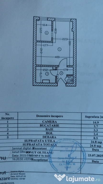 Garsonieră de vânzare