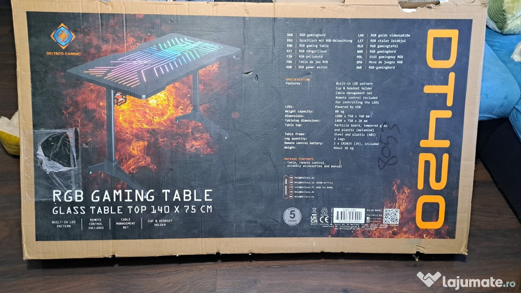 Birou Gaming Deltaco RGB DT420