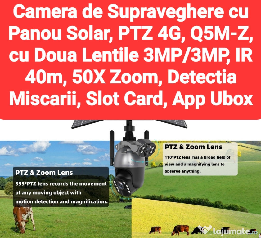 Camera Supraveghere SIM 4G cu Panou Solar