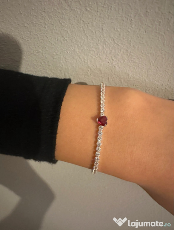 Bratara pandora cu inima rosie, tennis