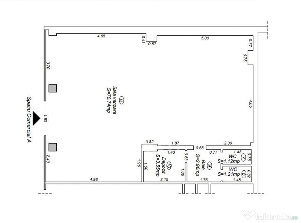 Spatiu Comercial, 80 mp, Zona UMT