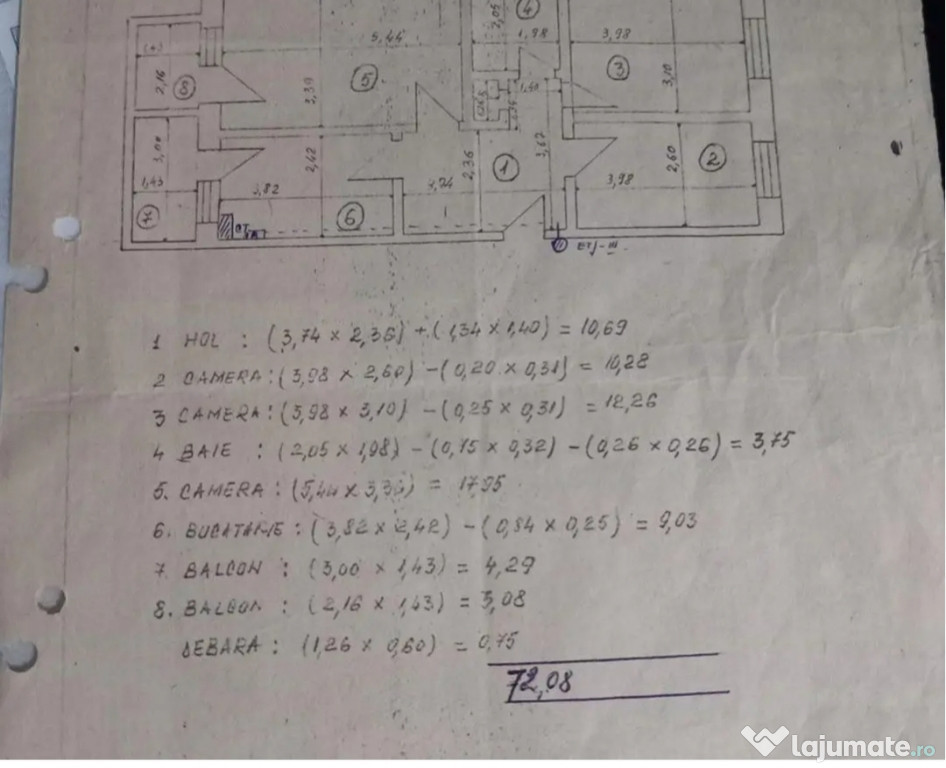 Apartament 3 camere zona buna!!
