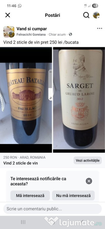 Sticle de vin sec rosu