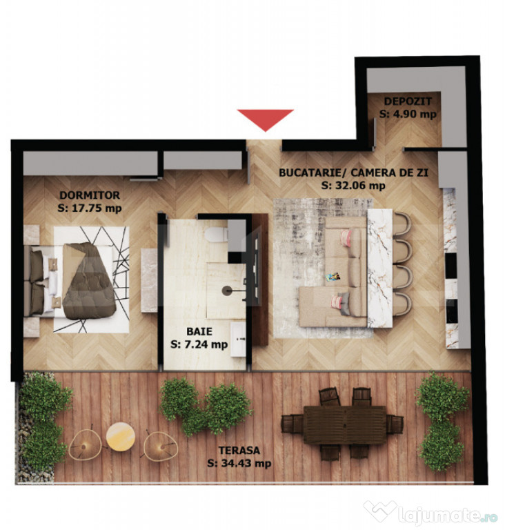 Apartament 2 camere premium | Terasă uriașă | EAS Residen