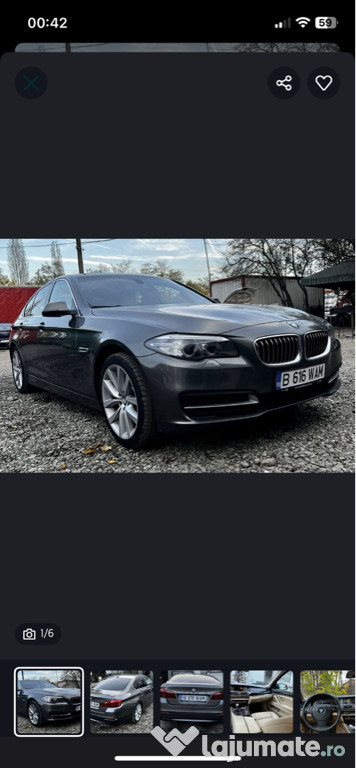 Bmw seria 5 F10 2014 Bi Turbo 2.0 218 cp euro 6 manuala