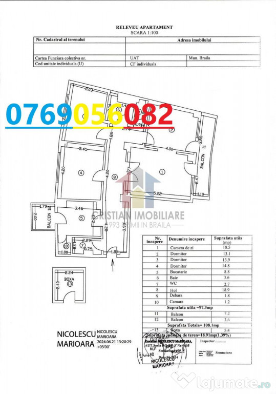 Apartament 4 cam, etaj 1, Esplanada Dunarii 108 mp terasa bo