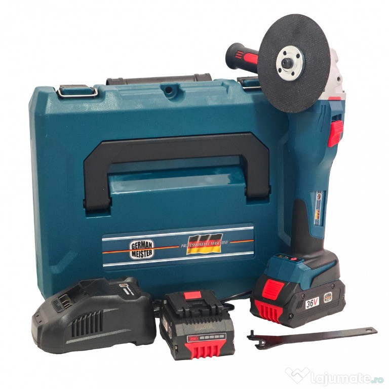 Polizor unghiular 2 acumulator Brushless, 36 V, 5 Ah, Model nou