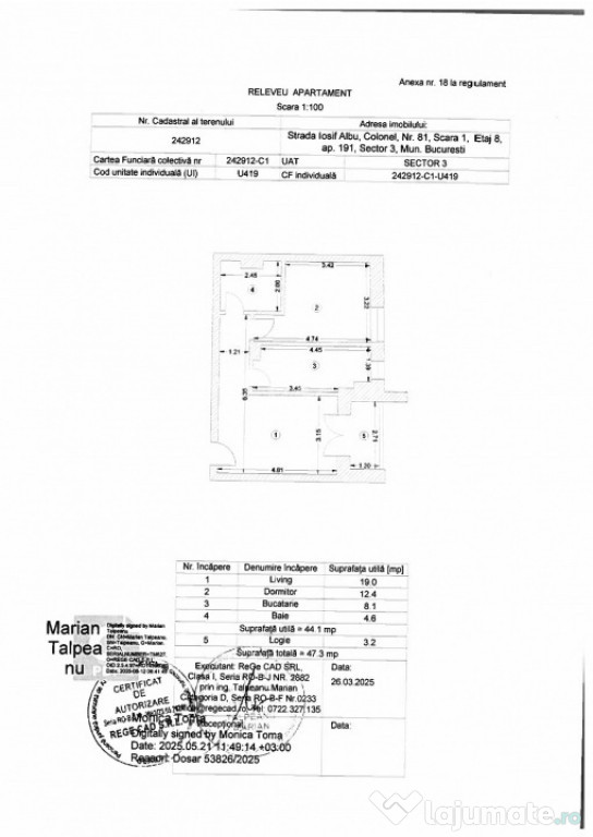2 Camere cu Parcare subterana vis-a-vis de Auchan Titan