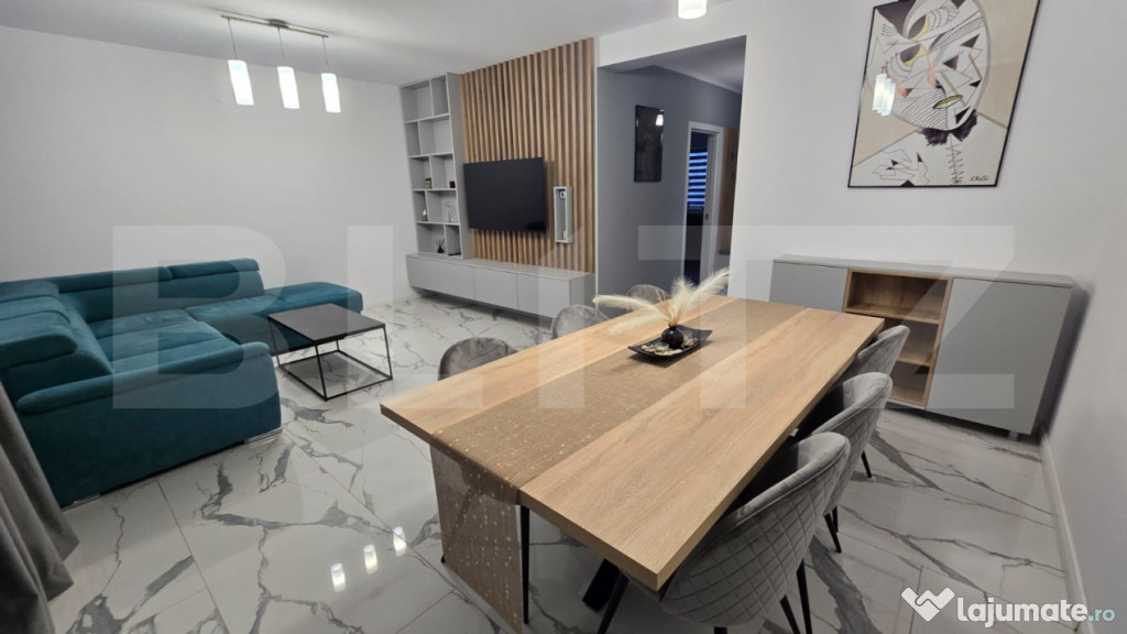 Casa complet mobilata moderna , 135,95 mp utili totali, zona