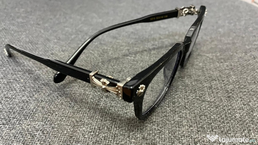 Ochelari Chrome Hearts Eleganți cu LOGO pe lentila,Negrii,pentru