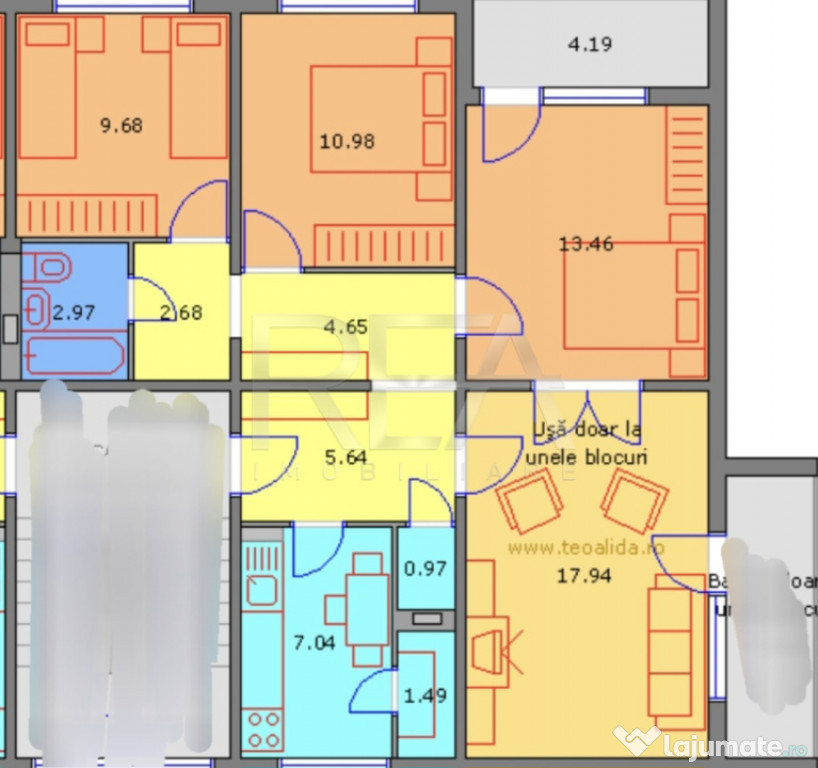 4 camere, 2/4, centrala, 87mp-Pacii-Apusului