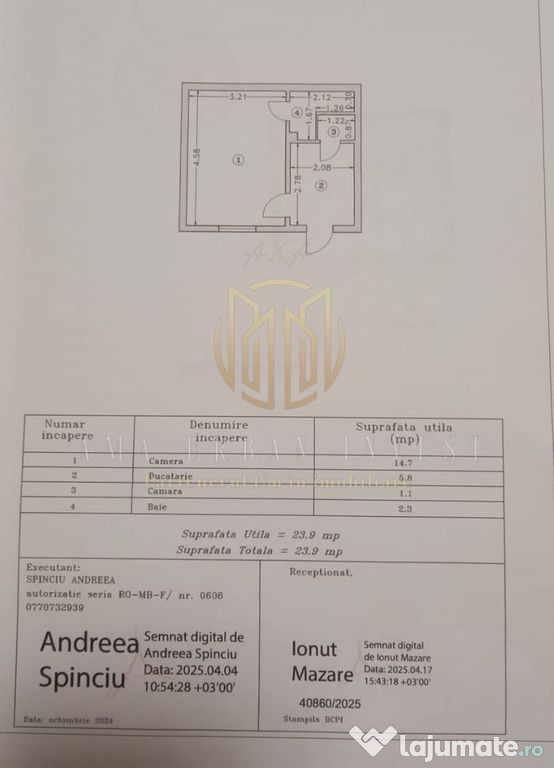 Piata Muncii garsoniera la curte