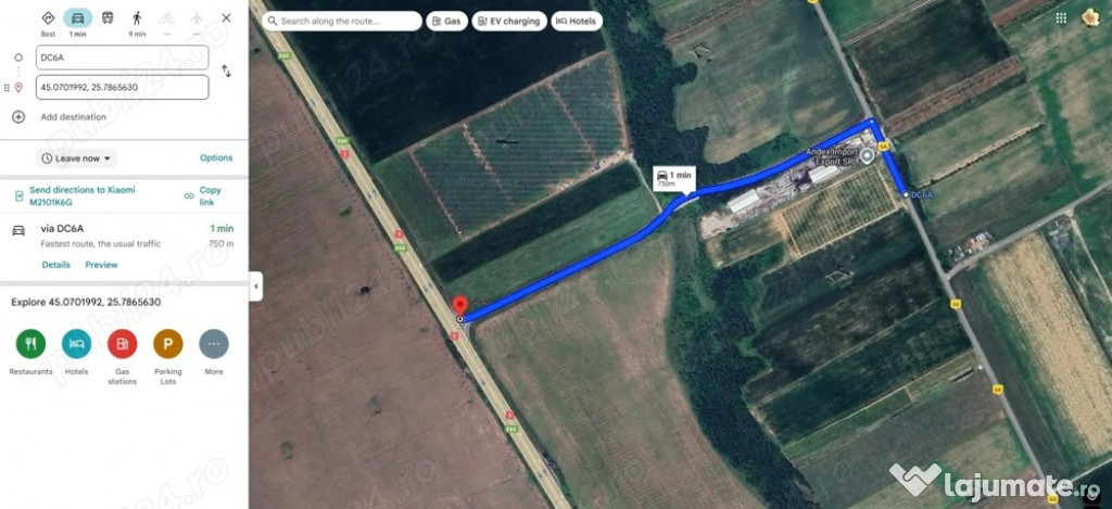 Teren intravilan industrial 5.000 mp 700 m de DN1 utilități complete