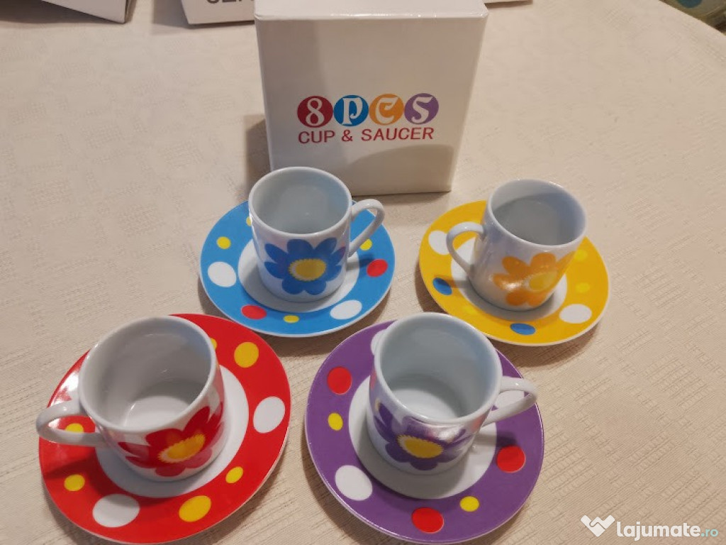 Set Espresso 8 piese Crown Victorian - Porțelan Fin (Fine China) - Sti