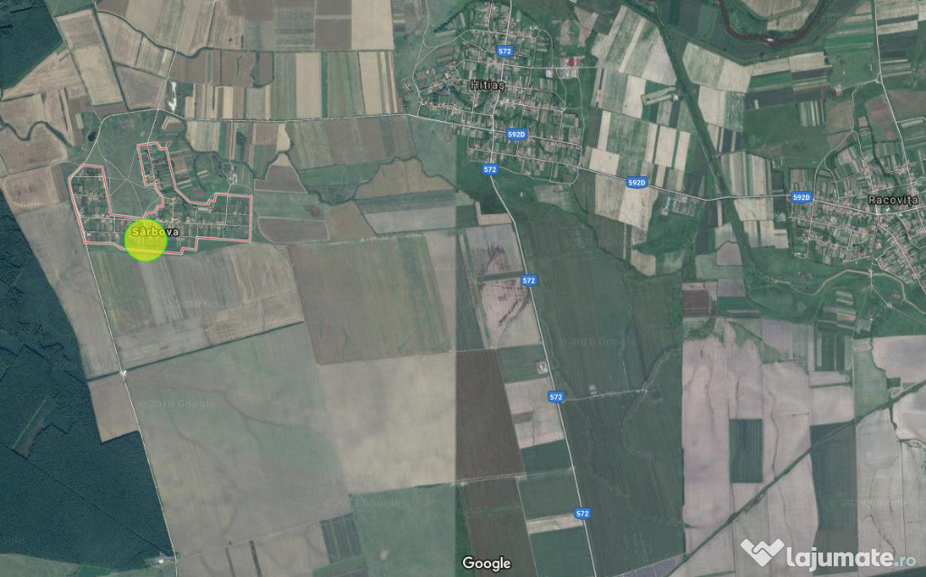 1 hectar/10000mp in comuna Racovita, sat Sarbova, jud. Timis