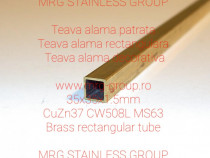 Teava alama patrata 35x35x1.5mm rectangulara Aluminiu Inox