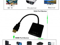 Cablu adaptor HDMI-VGA cu sau fara cablu audio jack si power
