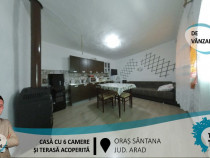 Casă cu 6 camere și terasă acoperită, în Sântana(ID: 26955)