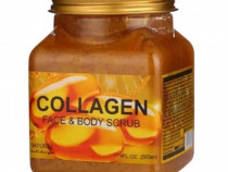 Scrub pentru Fata si Corp, Wokali, Collagen Face & Body, 350 ml