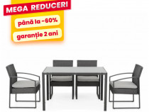 Set mobilier exterior gradina/terasa/balcon 4 scaune + masă NOU