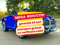 Masinuta Electrica Copii 1-6 Ani BMW I4, Roti Moi, Scaun Piele Blue