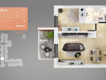 Studio 2 camere Piata Sudului 43,35 mp utili