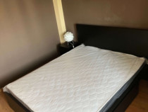 Pat dormitor Ikea 160x200cm 2 noptiere 2 sertare 2 veioze+ Saltea NOU