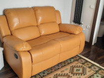 Set canapele din piele cu recliner