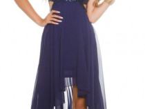 Rochie eleganta cu voal si paiete Athalya Dark Blue - s