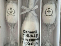Set personalizat 2 pahare si o sticla de sampanie