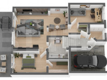 Pachet complet! Apartament spatios 68mp, cu 3 camere, dressi