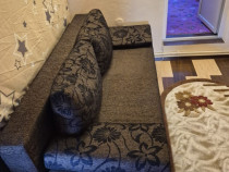 Canapea extensibilă cu lădiță, model floral, stare excelentă