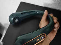 Ventilator portabil pentru gat, cu acumulator verde,produs nou
