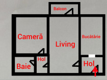 Apartament cu 2 camere / Hunedoara / Micro 1 / Utilat și mobilat