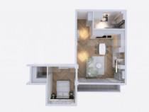 Apartament nou modern, 2 camere, centrala pe gaz si panouri