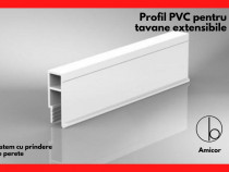 Profil PVC pentru tavane extensibile - fixare de perete