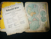Atlas foarte vechi, anul 1875. Volksschul- Atlas 1875.