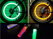 Set 2 LEDuri lumini senzori pentru roti la bicicleta
