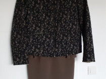 Compleuri rochie-sacou & jachetă blană naturală tip cojoc