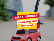 Masinuta cu maner BMW M5, 2 in 1, pentru copii 1-3 ani, premium, rosie